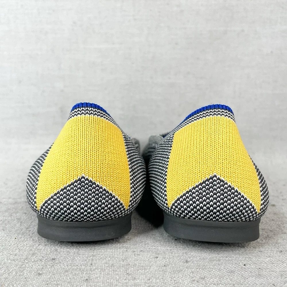 Rothys Womens 6 The Flat Shale Ribbon Stripe Knit Round Toe Ballet Shoes Slip On